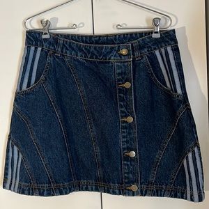 Ivy park X adidas denim mini skirt, size L